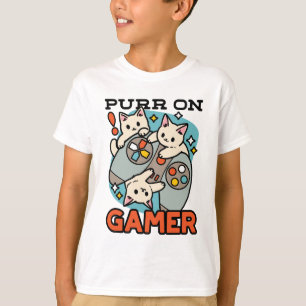 Purr On Gamer - Tute Cat-speldesign T Shirt