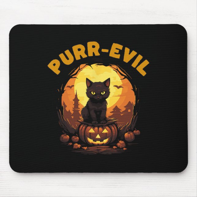 Purr-ond Haunted Cat Halloween Musmatta (Framsidan)