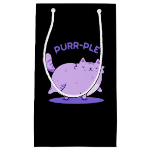 Purr-ple Funny Tjock Kattunge Pun Mörk BG