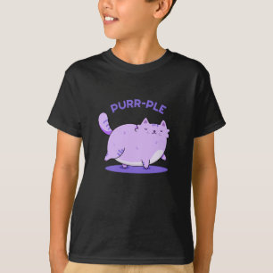 Purr-ple Funny Tjock Kattunge Pun Mörk BG T Shirt