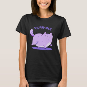 Purr-ple Funny Tjock Kattunge Pun Mörk BG T Shirt