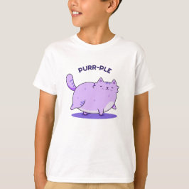Purr-ple Funny Tjock Kattunge Pun T Shirt