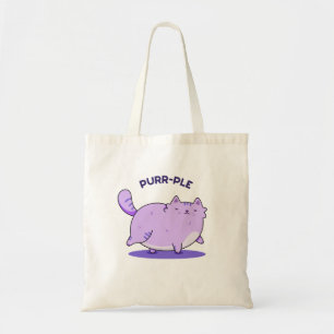 Purr-ple Funny Tjock Kattunge Pun Tygkasse