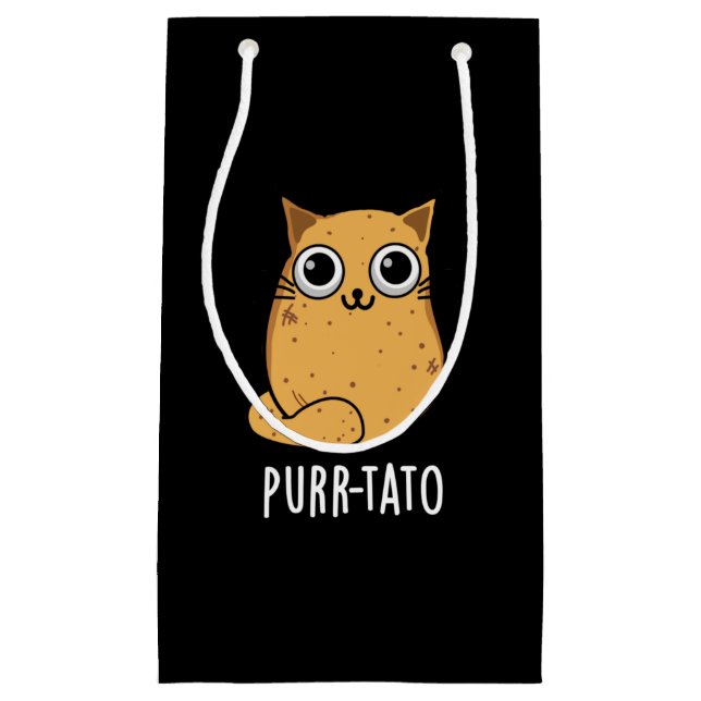Purr-tato Funny Cat Potato Pun Mörk BG (Framsidan)