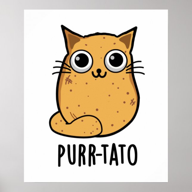 Purr-tato Funny Cat Potato Pun Poster (Framsidan)