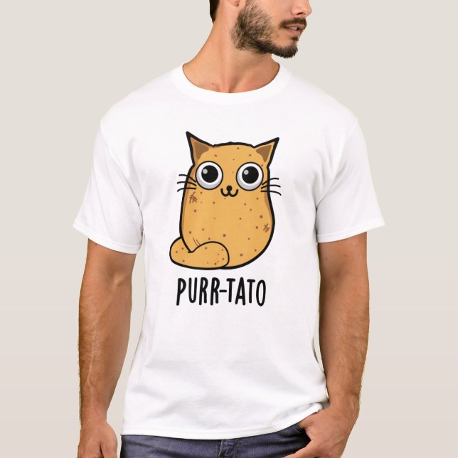 Purr-tato Funny Cat Potato Pun T Shirt (Framsida)