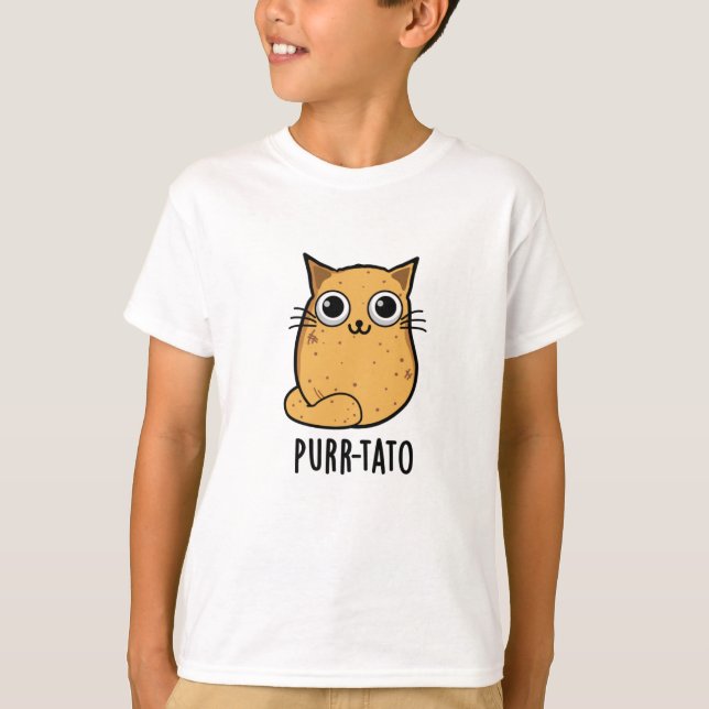 Purr-tato Funny Cat Potato Pun T Shirt (Framsida)