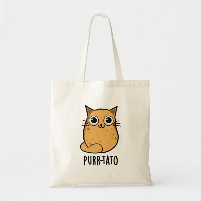 Purr-tato Funny Cat Potato Pun Tygkasse (Framsidan)