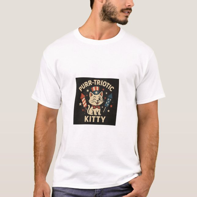 Purr-Triotic Kattunge T Shirt (Framsida)