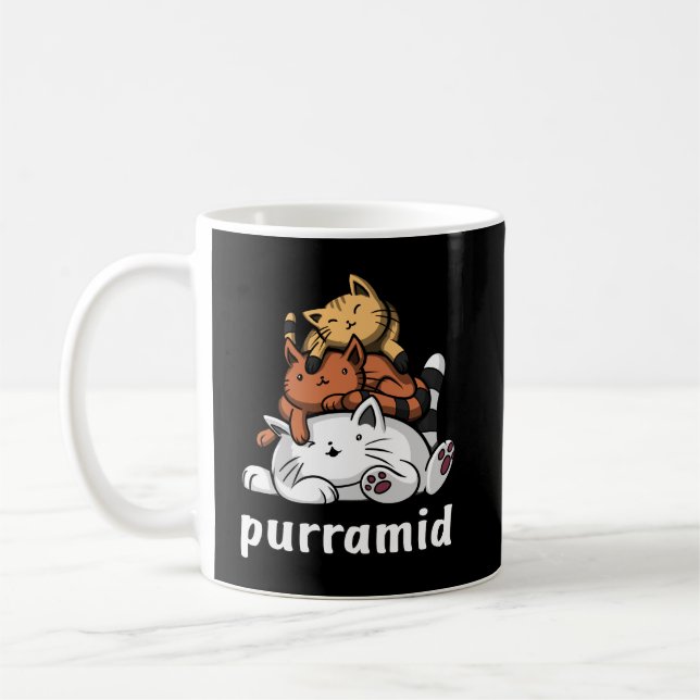 Purramid Cat Pyramids Cute Kitten Kaffemugg (Vänster)