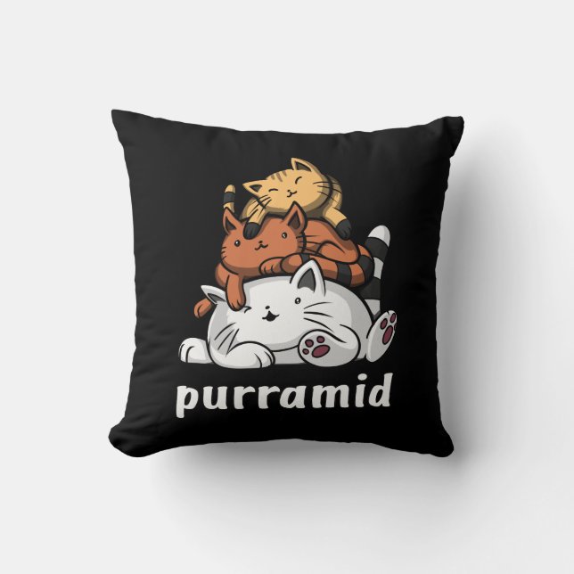 Purramid Cat Pyramids Cute Kitten Kudde (Framsida)