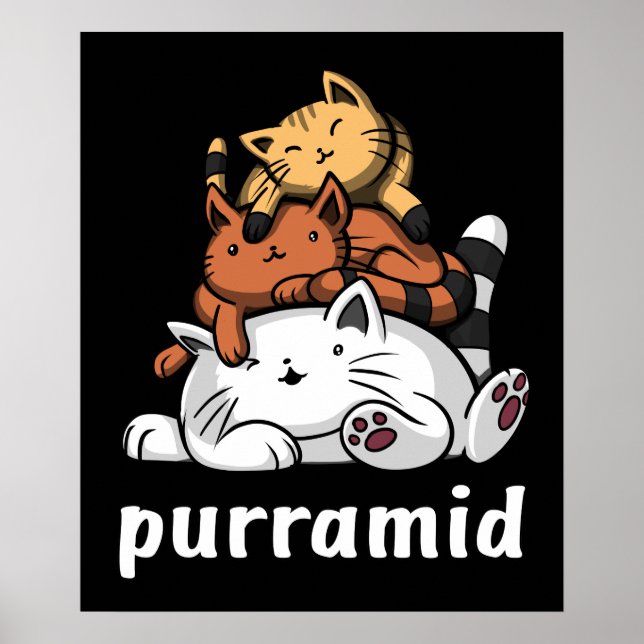 Purramid Cat Pyramids Cute Kitten Poster (Framsidan)