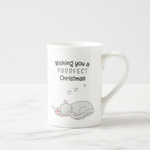 Purrande julklapp Bone China Mugg Benporslin Mugg