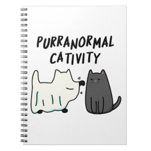 Purranormal aktivitet Rolig Halloween-katt Puns Anteckningsbok