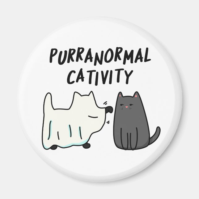 Purranormal Catity Funny Halloween Cat Pun Magnet (Framsidan)