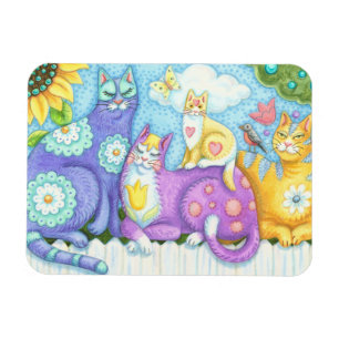 Purrar, LYCKLIG CAT FRIENDS MAGNET