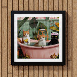 Purrar och bubblor: en kattstastisk badscen poster<br><div class="desc">Purrs och Bubbles Bath Scene Poster - Stil med denna kitschi, maximalistisk poster design. Den här illustrationen av tre vita katter i ett charmigt batteri i stugan ger en unik och snygg beröring till vilket utrymme som helst. Den är full av vibrerande färg och lekfull information. "PURR" för att ha...</div>