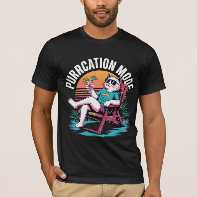 Purrcation Mode Cat T Shirt (Framsida)