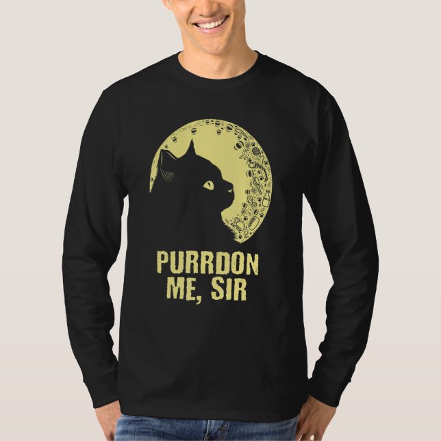 Purrdon Me Sir Cat     Kitten Humor Coworker Boss T Shirt (Framsida)