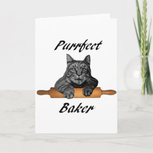 Purrfect Baker Cat Gifts galna katt dam Helgkort