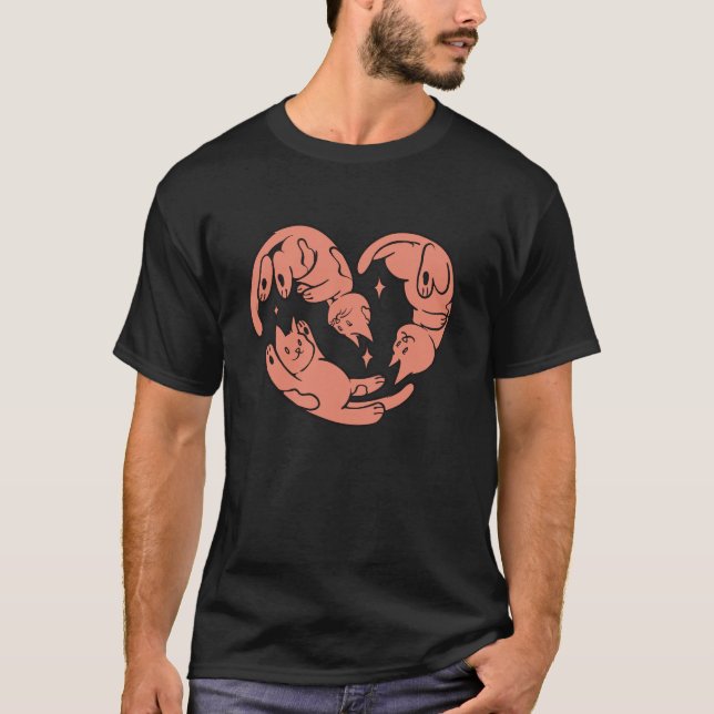 Purrfect Balance (Cute Cat Circle Illustration) T Shirt (Framsida)