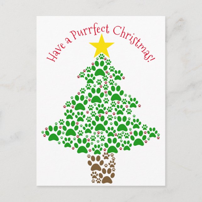 Purrfect-bildobjekt för julklapp helg vykort (Framsida)