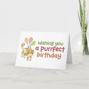 Purrfect Birthday Cute Lover Lover Funny Birthday Kort