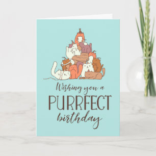 Purrfect Birthday Funny Cat Lover Birthday Kort
