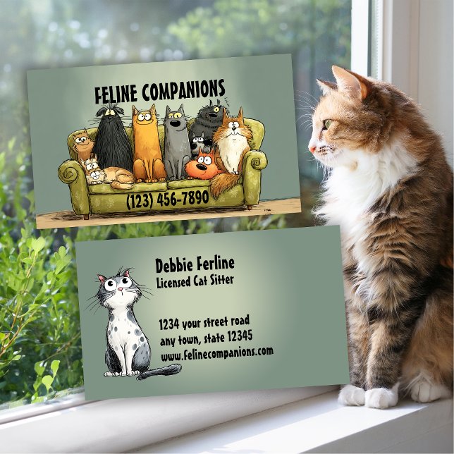 Purrfect Care – Cat Sitting Visitkort (Skapare uppladdad)