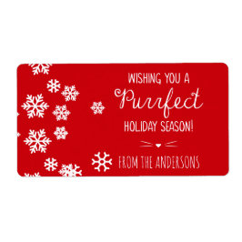 Purrfect Cat Theme Holiday Greetings Fraktsedel