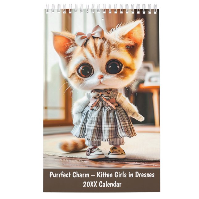 Purrfect Charm – Kitten Girls in Dresses Kalender (Omslag)