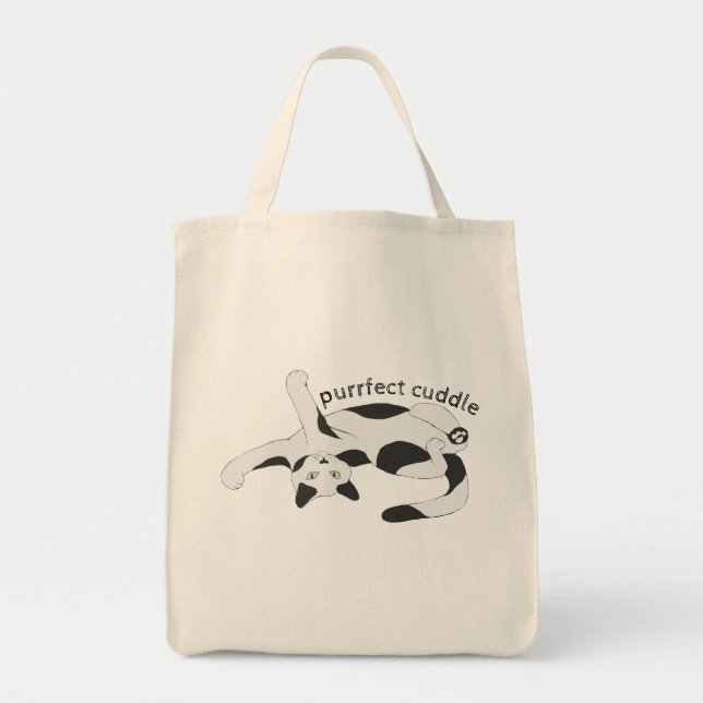 Purrfect Cuddle Livsmedel Tote Bag Tygkasse (Framsidan)