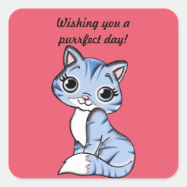 Purrfect-dag Fyrkantigt Klistermärke