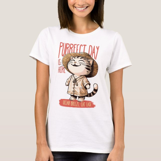 Purrfect Day Summer Bliss Tee - Cat Comfort Ocean (Framsida)