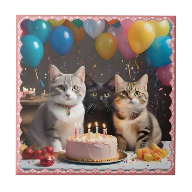 Purrfect Firande: A Cats Födelsedagsfest, Kakelplatta (Framsidan)