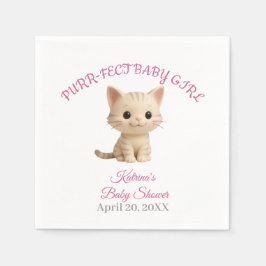 PurrFect Flicka Kitten Baby Shower Pappersservett
