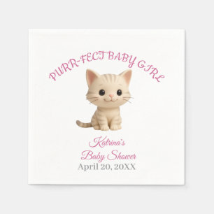 PurrFect Flicka Kitten Baby Shower Pappersservett