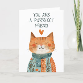 Purrfect Friend Cat Themes Galentine's Day Photo Helgkort