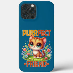 Purrfect Friend pun Cute orange Kattkattunge teckn