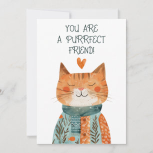Purrfect Friend Quirky Cat Galentins dag Julkort