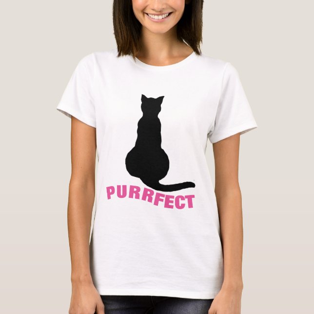 PURRFECT Funny söt Cat T-shirts (Framsida)