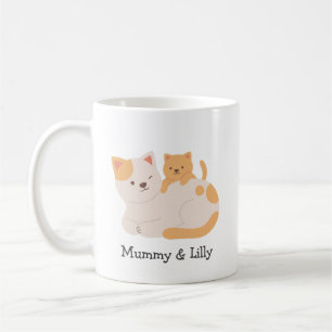 Purrfect Kärlek - Anpassningsbar Mamma Cat & Kitte Kaffemugg