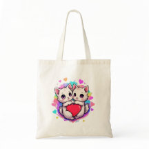 Purrfect Kärlek: Kawaii par katter med hjärta