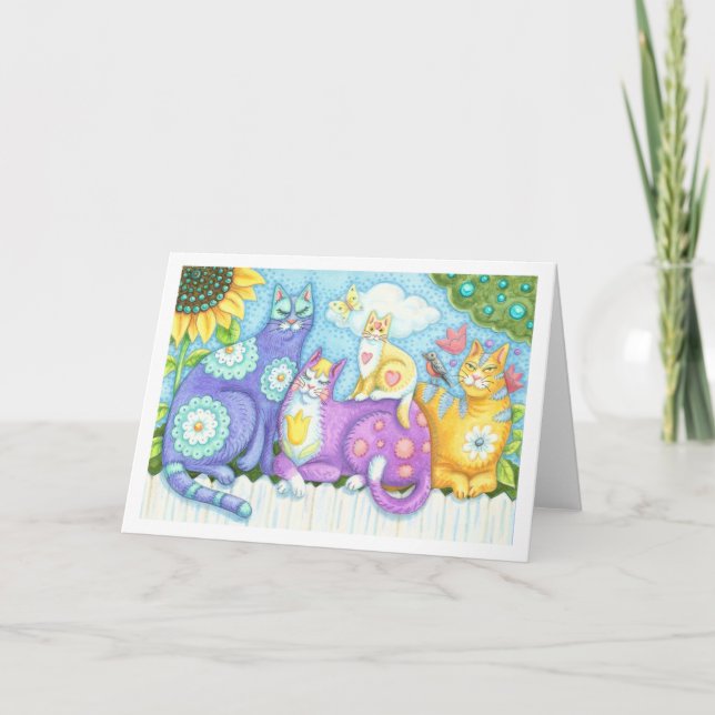 PURRFECT KATTDJUR FRIENDS, CAT GREETING CARD Blank Kort (Framsida)