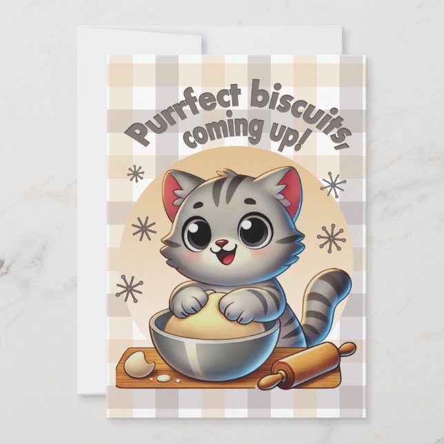 "Purrfect-kex, kommande" Kneading Cat Inbjudningar (Framsida)