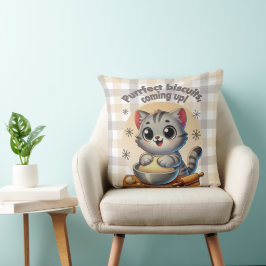 "Purrfect-kex, kommande" Kneading Cat Kudde