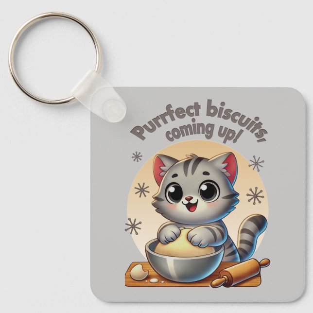 "Purrfect-kex, kommande" Kneading Cat Nyckelring (Framsida)