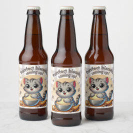 "Purrfect-kex, kommande" Kneading Cat Ölflaska Etikett