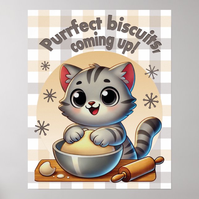 "Purrfect-kex, kommande" Kneading Cat Poster (Framsidan)