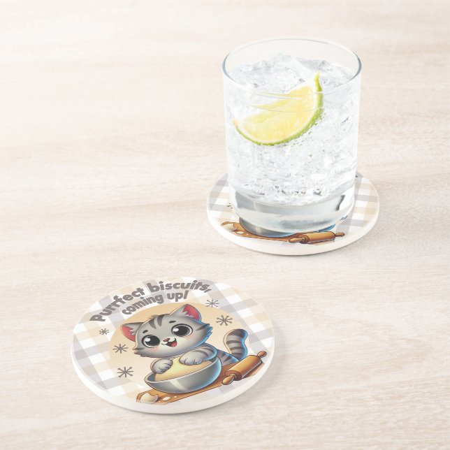 "Purrfect-kex, kommande" Kneading Cat Underlägg (Sidan)